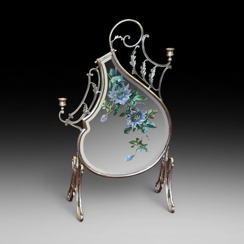 Brass Framed Mirrored Fire Screen