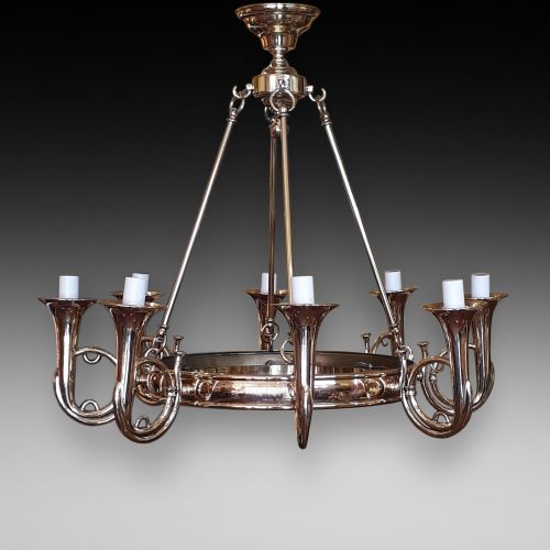 Brass Eight Arm Chandelier
