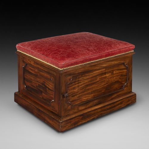 William IV Mahogany and Leather Ottoman Stool