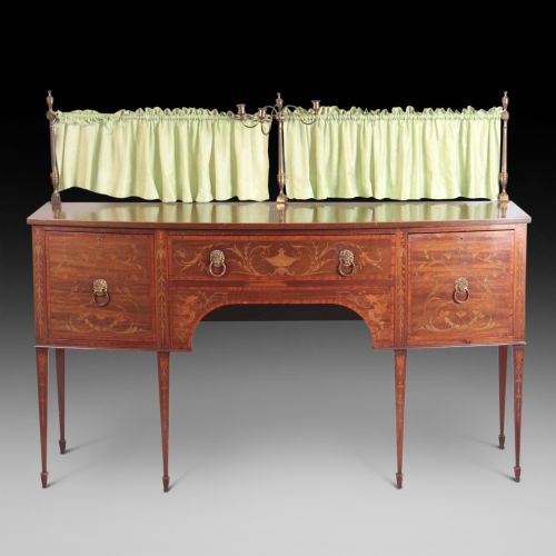 19thc Inlaid Mahogany Bow-fronted Sideboard