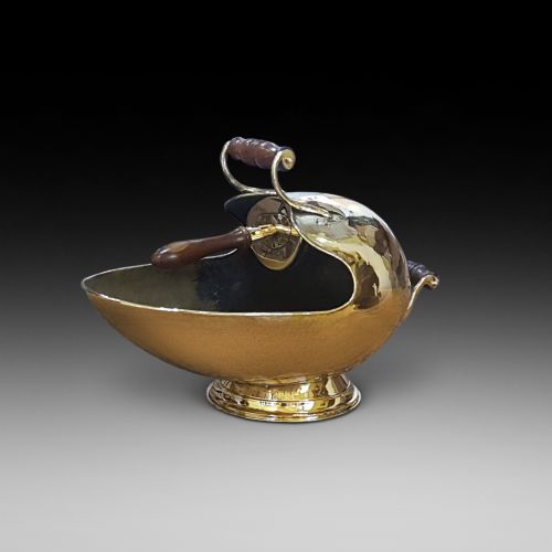 Art Nouveau Brass Coal Helmet