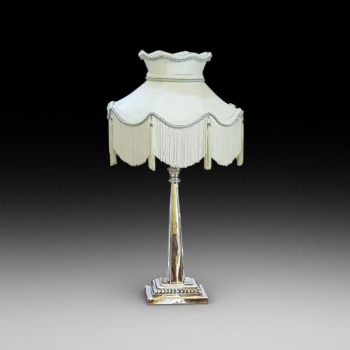 Early 20thc Silver Plate Table Lamp