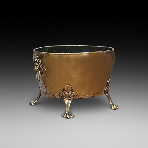 Late 19thc Brass Log Bucket
