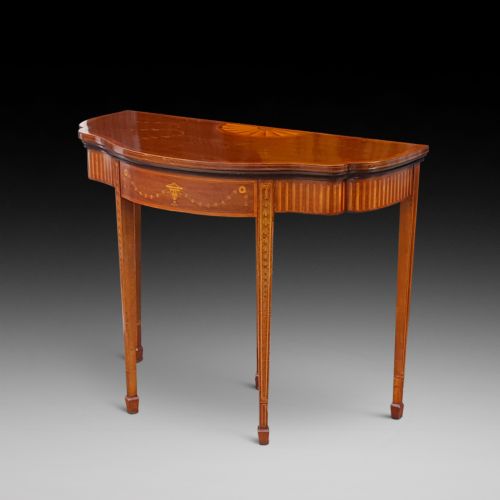 Late 19thc Mahogany Inlaid Card Table