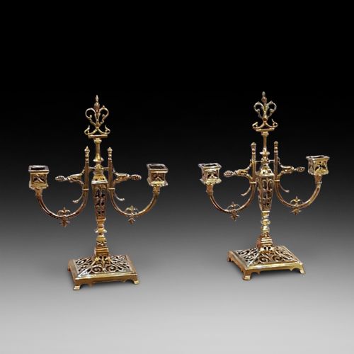 Pair of Aesthetic Brass Candelabra