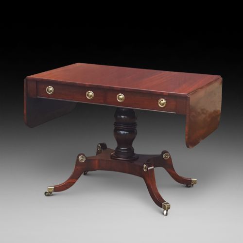 Regency Goncalo Alves Pedestal Sofa Table