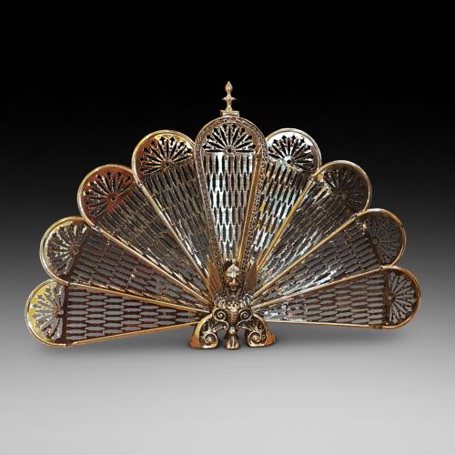 Late Victorian Brass Fire Screen