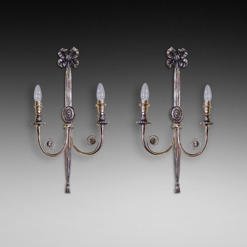 Pair of Gilt Brass Two-branch Wall Lights