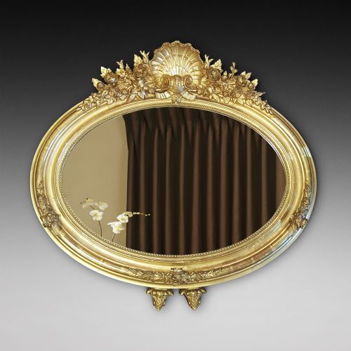 19thc Gilt Geso Framed Wall Mirror