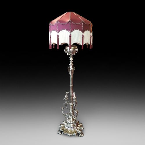 Late 19thc Telescopic Brass Standard Oil Lamp