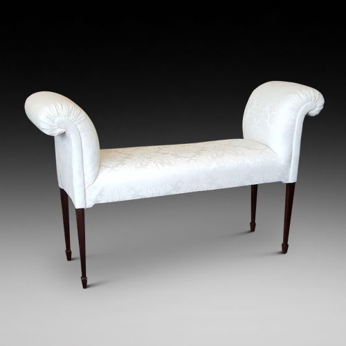 Edwardian Mahogany and Upholstered Window Seat