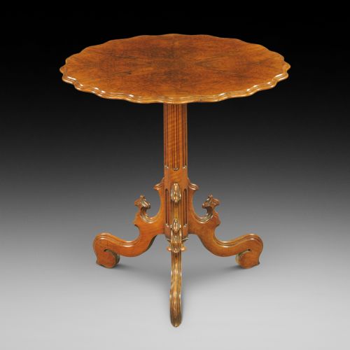 Victorian Walnut Tilt Top Occasional Table