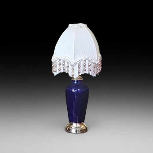 Late 19thc Blue Glaze Vase Converted to a Table Lamp