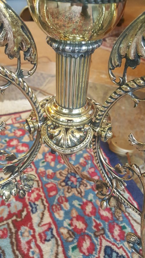 EARLY 20THC BRASS STANDARD LAMP - ADDITIONAL PHOTO 4