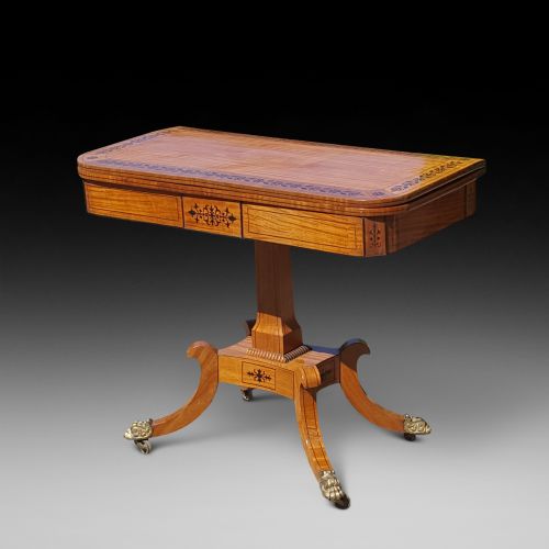 Regency Satinwood Card Table