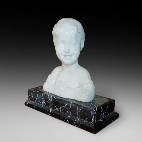 Victorian Alabaster Bust of a Young Maiden