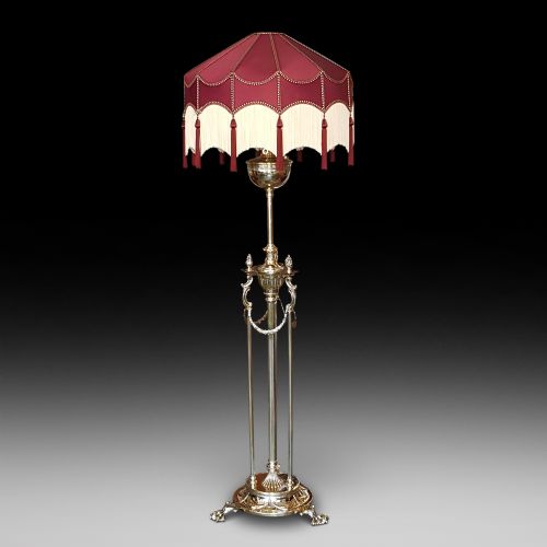 Victorian Brass Standard Paraffin Oil Lamp