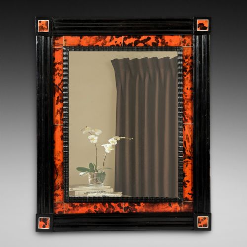 George III Ebony and Tortoiseshell Wall Mirror