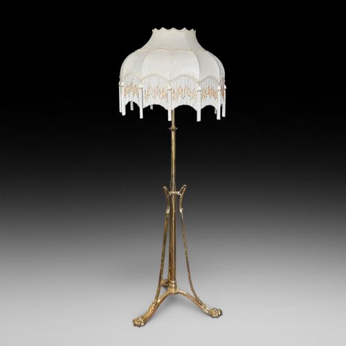 Art Nouveau Brass Extending Standard Lamp
