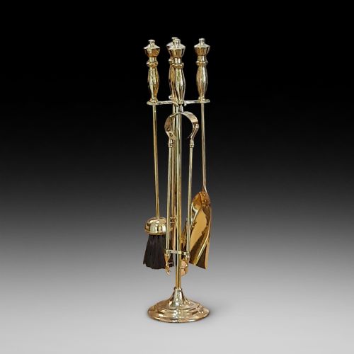 Late 19thc Brass Fire Companion Set