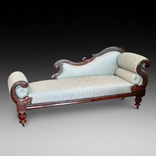 William IV Mahogany Chaise Longue