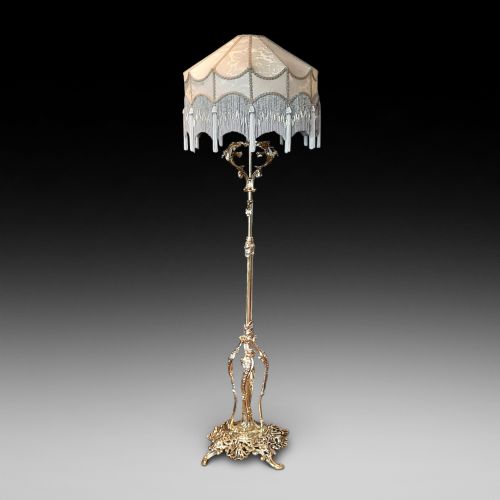High Victorian Brass Adjustable Standard Lamp