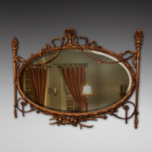 Late 19thc Gilt Framed Oval Wall Mirror