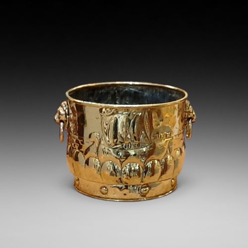 19thc Brass Log Bucket