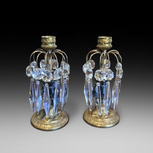 Pair of Regency Gilt Bronze Lustres