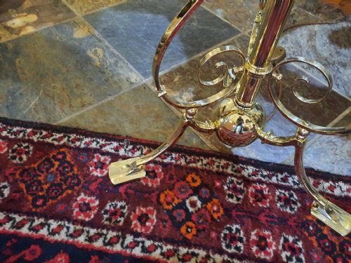 EDWARDIAN BRASS EXTENDING STANDARD LAMP - ADDITIONAL PHOTO 1
