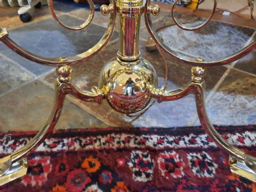 EDWARDIAN BRASS EXTENDING STANDARD LAMP - ADDITIONAL PHOTO 5