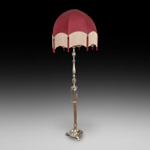 Early 20thc Brass Standard Lamp