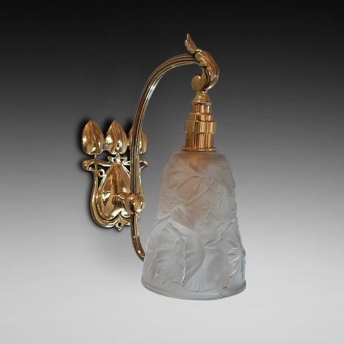 Art Nouveau Brass Wall Light Fitting