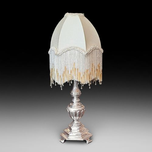 Early 20thc Silver Plate Table Lamp