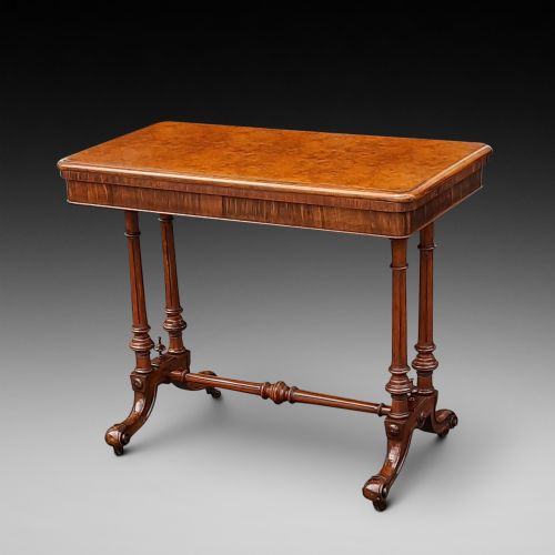 Victorian Burr Walnut Card Table