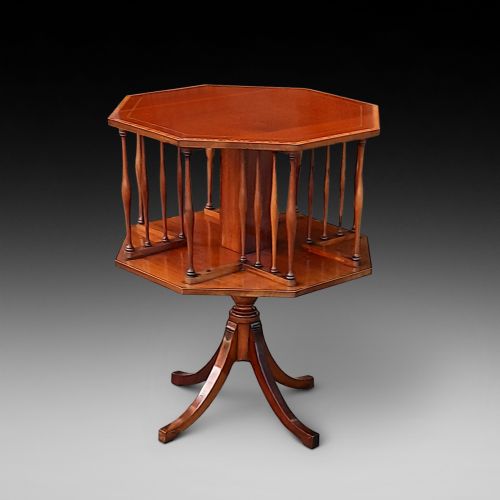 Edwardian Mahogany Revolving Book Table