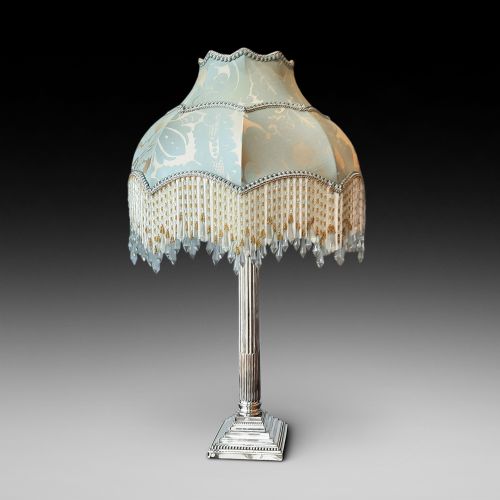 Early 20thc Silver Plated Candlestick Lamp