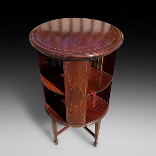 Edwardian Mahogany Circular Revolving Bookcase