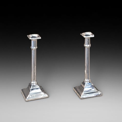 Pair of George III Brass Ejector Candlesticks