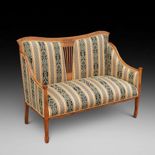 Edwardian Inlaid Mahogany Two Seater Sofa
