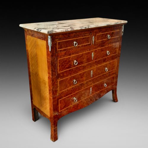 Early 20thc French Burr Yew  Chest of Drawers