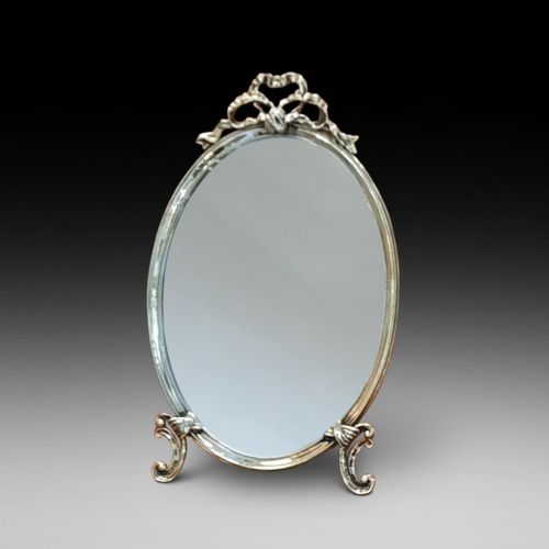 Early 20thc Brass Framed Dressing Table Mirror