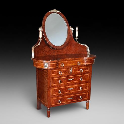 Mid 19thc French Burr Yew Dressing Table
