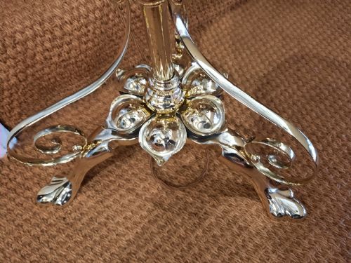 ARTS CRAFTS BRASS ADJUSTABLE STANDARD OILLAMP - ADDITIONAL PHOTO 3