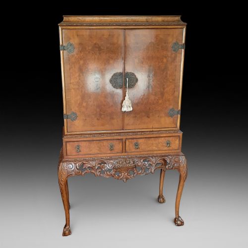 1920'S Burr Walnut Cocktail Cabinet