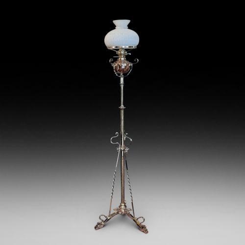 Arts & Crafts Brass & Copper Standard Oil Lamp