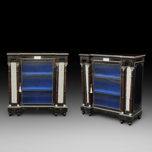 Pair of Victorian Ebonised Aesthetic Display Cabinets