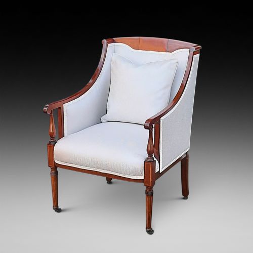 Edwardian Inlaid Mahogany Enclosed Armchair