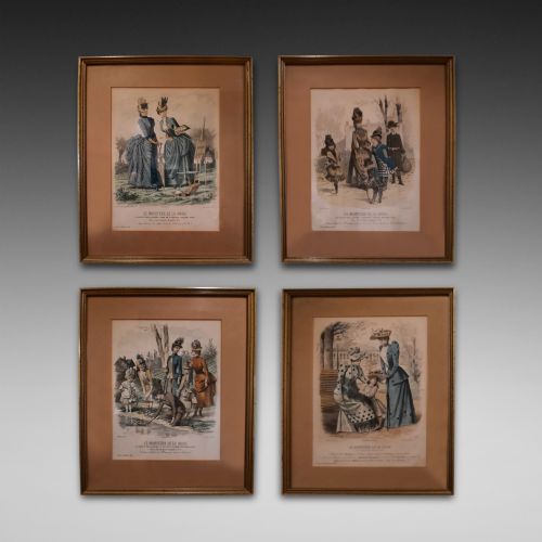 Set of Four French Fashion Prints