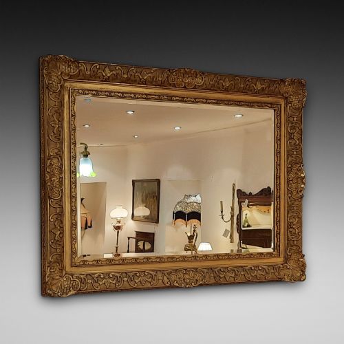 Victorian Giltwood Bevelled Mirro